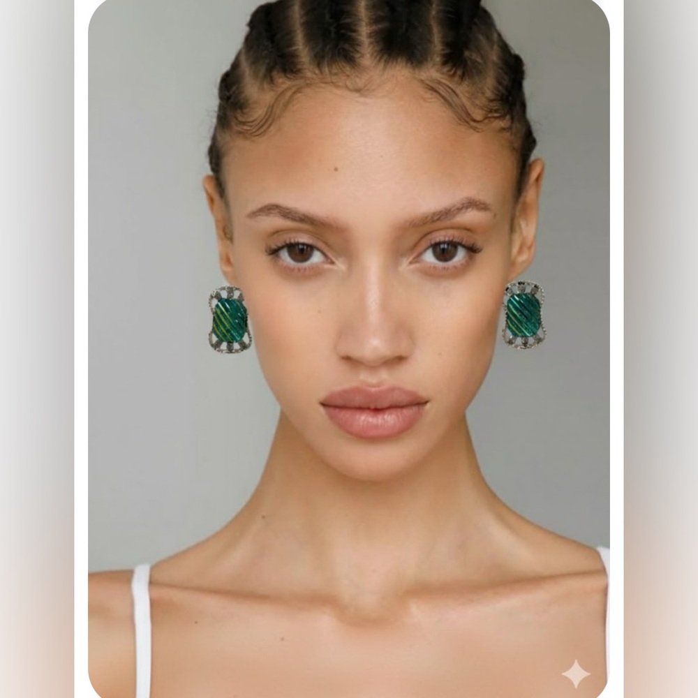 Silver and Blue Fashion Earrings